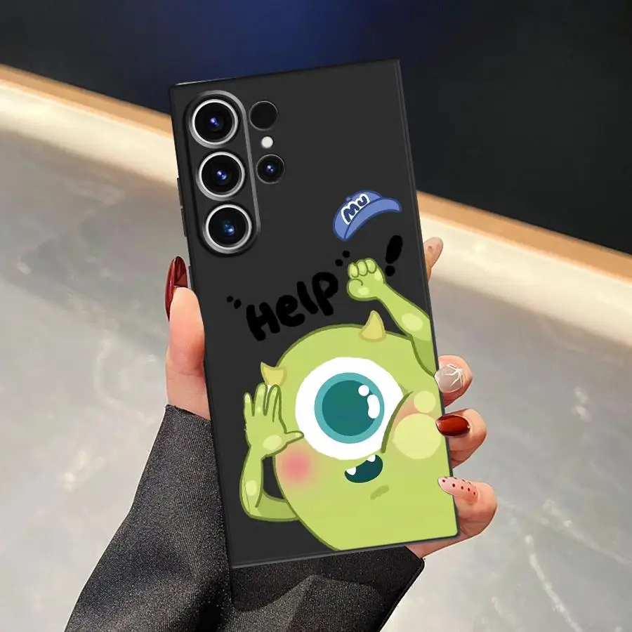 Funda de teléfono suave negra con dibujos de Disney Monsters Inc para Samsung Galaxy S25 Edge S23 Ultra S24 Plus S21 FE S20 - imagen 5