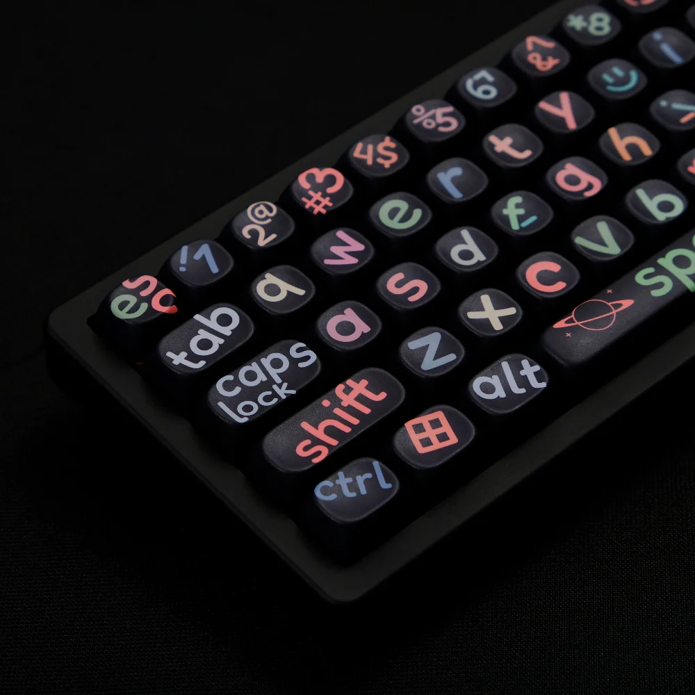 Teclas irregulares de fuente grande, 126 teclas, perfil XOA MOA, tinte Sub negro, teclas PBT para teclado mecánico MX F75 87 61 66 96 98 108 - imagen 5
