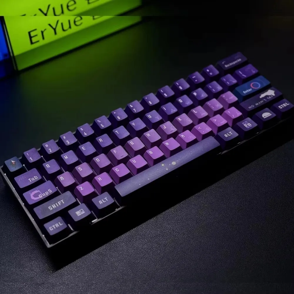 142 teclas/juego de teclas de cielo sin hombre, teclas subcama de tinte PBT, teclas a prueba de luz con perfil de cereza para interruptor MX Wooting Alice 60 75 96 - imagen 5