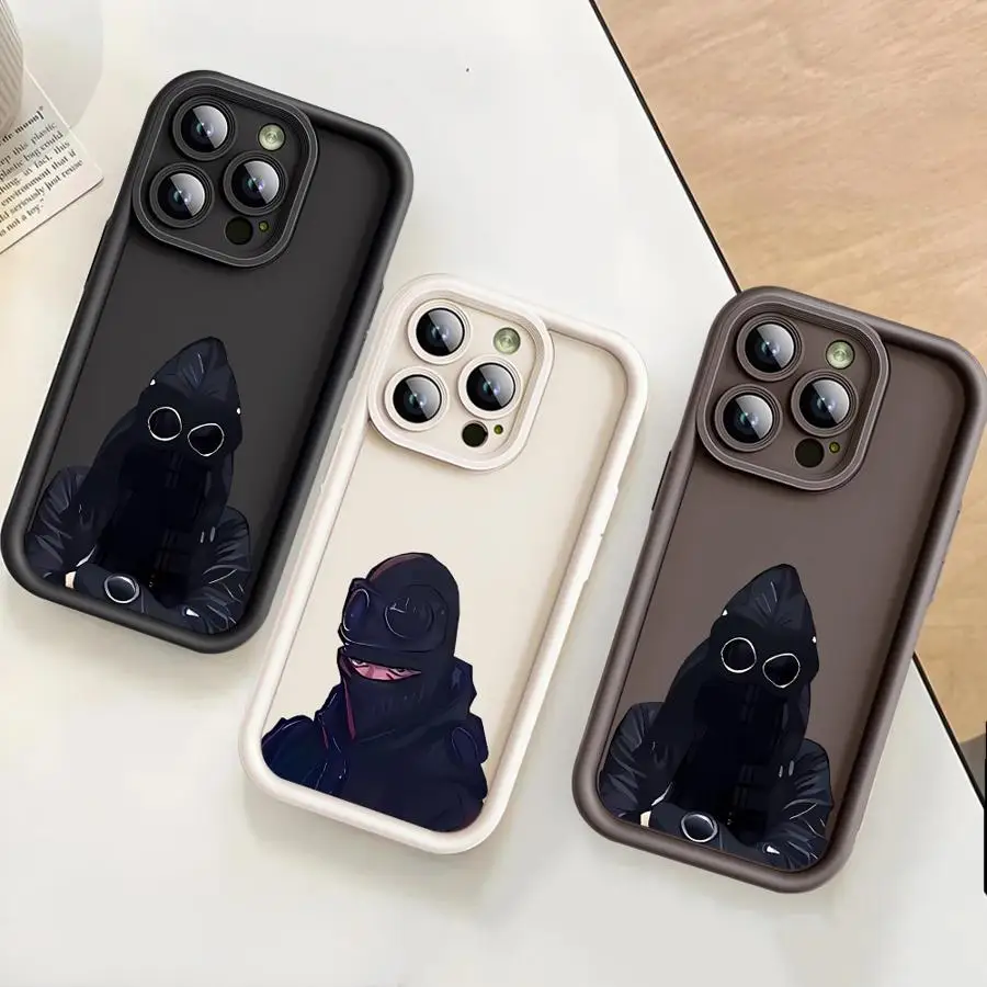 Funda de teléfono suave de TPU para Apple iPhone 16 Plus 16e 12 Mini 11Pro 11 13 Pro MAX 14 15 Plus XS XR máscara de moda masculina