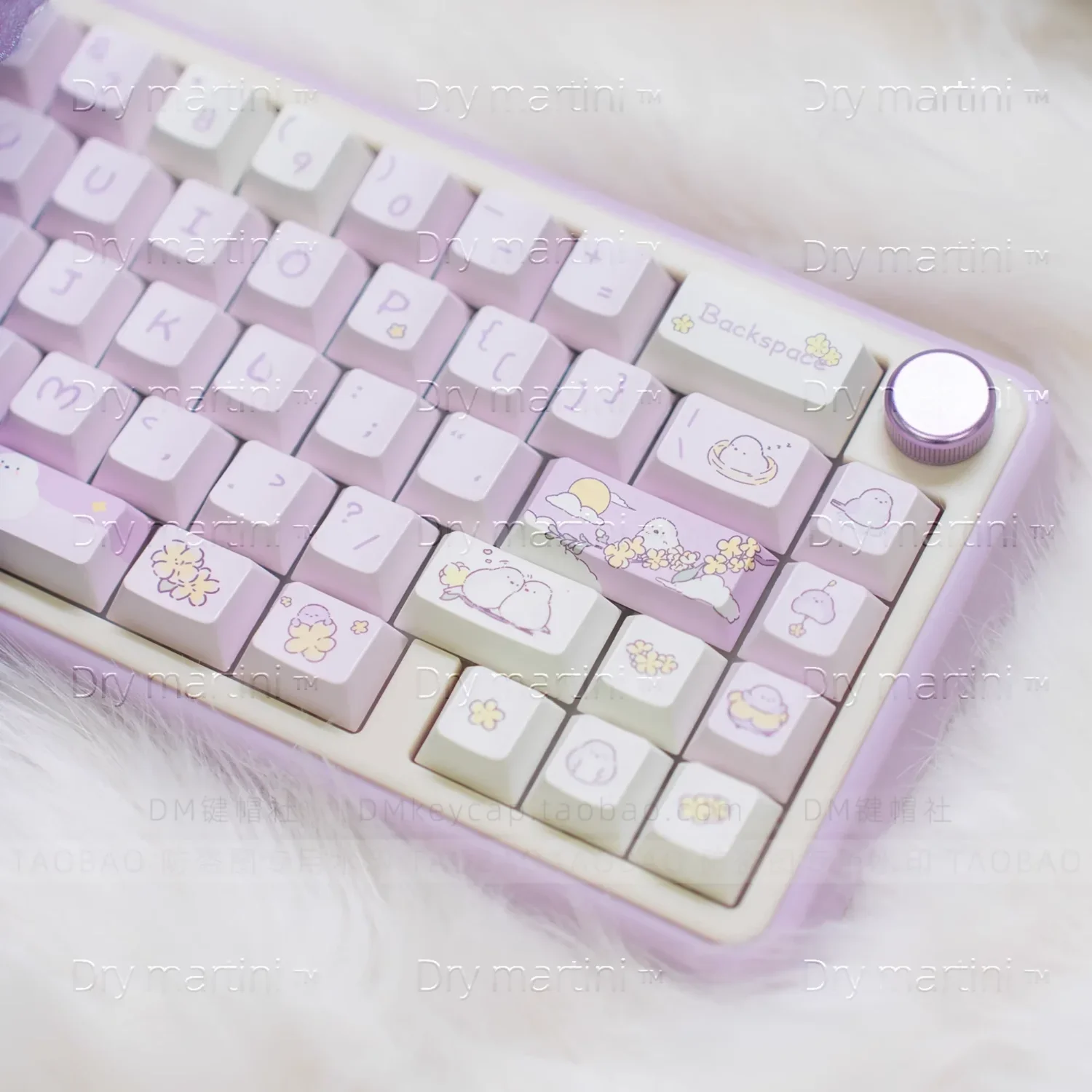 Teclas de color púrpura cremoso, teclas de cereza, PBT, 93 teclas personalizadas, bonitos Teclados mecánicos adaptables, 60/80/87/98/104/108 - imagen 4