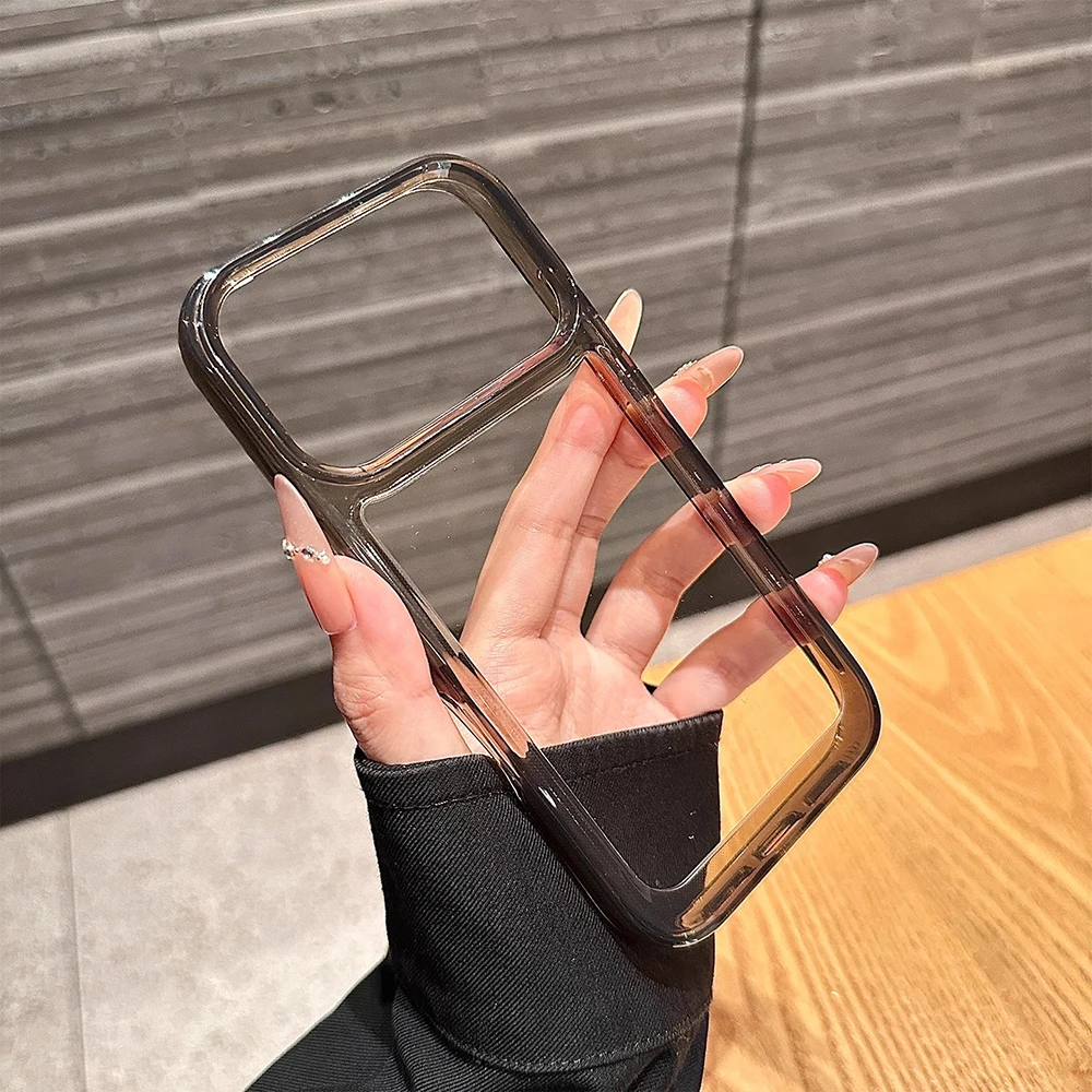 Funda de teléfono transparente con marco Simple a prueba de golpes para IPhone 11 12 13 14 16 15 17 Pro Max Air 16 Plus, funda protectora trasera con parachoques - imagen 5