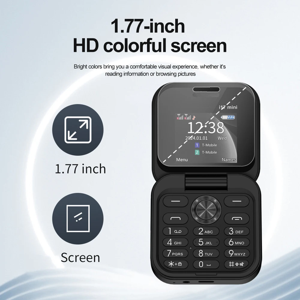 Nuevo SERVO i17 Mini Palm Flip teléfono móvil 2G Dual SIM en espera velocidad Dial Radio FM Magic Vioce MP3 pequeños teléfonos plegables de moda - imagen 3