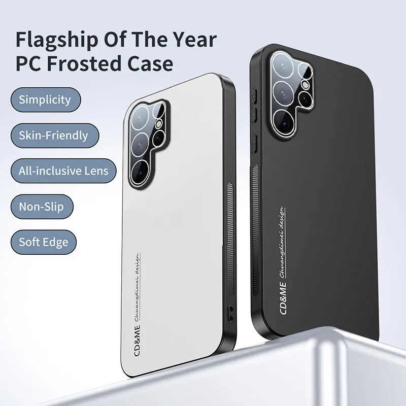 Funda mate AG de lujo para Samsung S25 S24 Ultra FE S25 Plus S24 + cubierta protectora con soporte magnético para PC esmerilado 360 - imagen 3