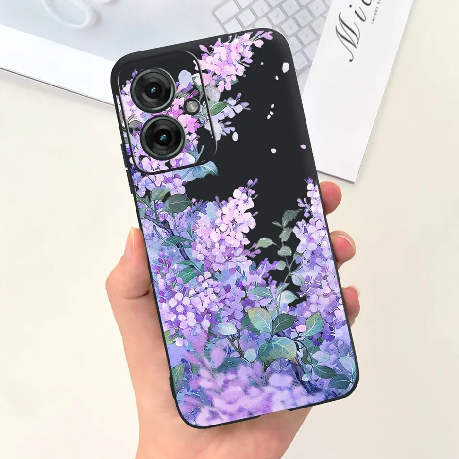 Funda de 6,49 "para Motorola Moto G55, funda Popular para chicas con dibujos de astronauta, fundas de teléfono de silicona negra suave para Moto G55 5G G 55 - imagen 4