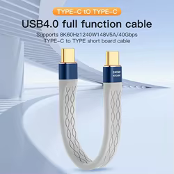 40GB USB C to USB C Cable 240W PD3.1 Fast Charging Type C Cord 40Gbps Data Transfer For MacBook iPad Air Pro Flat Flexible Cable