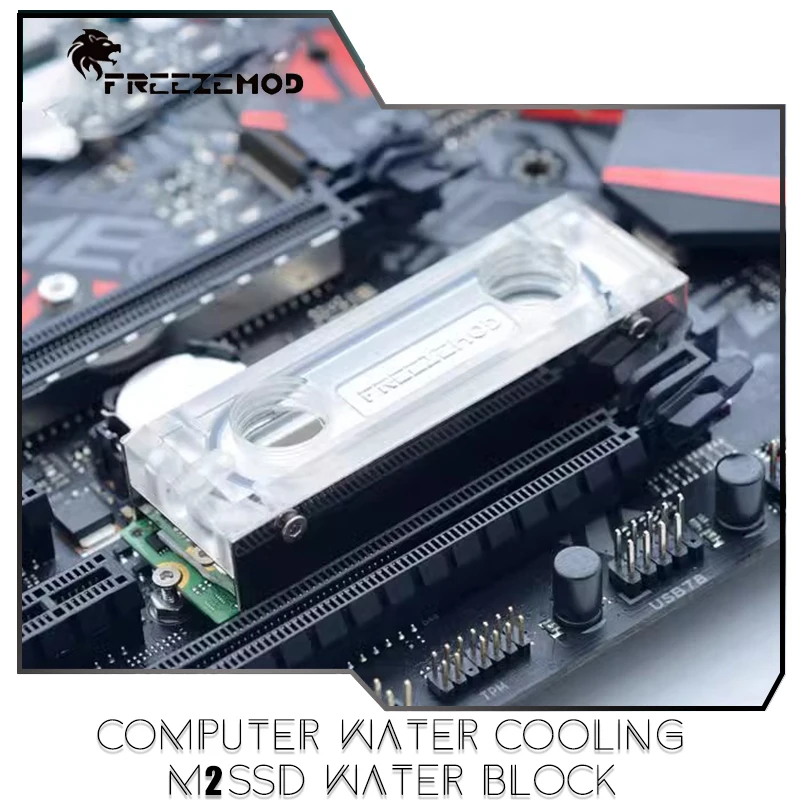 REEZEMOD Bloque de agua M2 SSD de refrigeración por agua para computadora, armadura adecuada para enfriador de agua M.2 2280 M2-ZBSR - imagen 2
