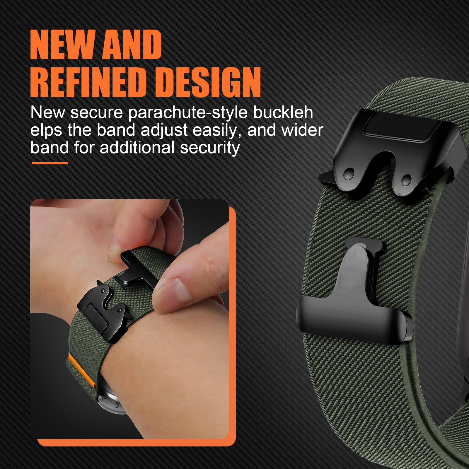 Correas para Apple Watch 10 band 46mm 42mm 40mm 49mm 44mm 45mm 41mm pulsera de paracaídas correa IWatch Series 9 8 7 5 6 3 SE ultra 2 - imagen 4