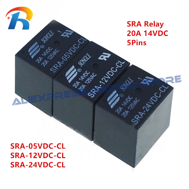 5 uds T74 relés de potencia SRA 05VDC 12VDC 24VDC AL SRA-05VDC-CL SRA-12VDC-CL SRA-24VDC-CL 20A 14VDC conversión normalmente abierta 4P/5 pines - imagen 3