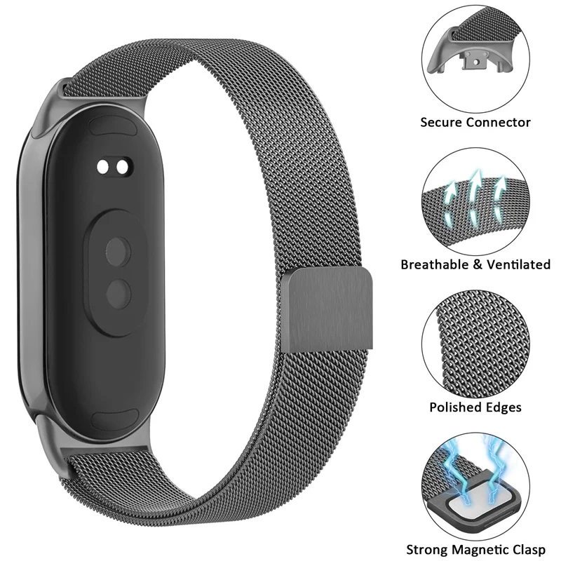 Bucle milanés oficial para Xiaomi smart Band 8-9-10-NFC Correa reloj inteligente pulsera de repuesto Correa Mi band 8 9 10 Accesorios - imagen 5