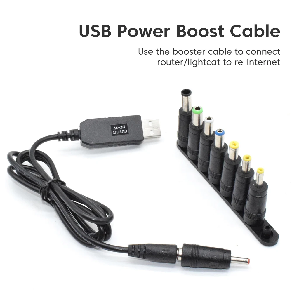Cable USB Elough Boost Line DC 5V a DC 12V / 9V WiFi a Powerbank Cable convertidor USB Cable elevador para enrutador WIFI/cámara - imagen 2