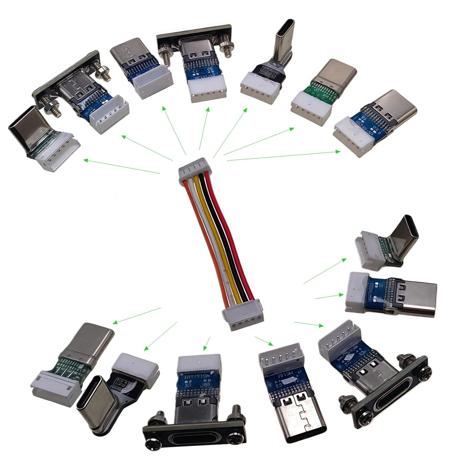 Cable 28AWG tipo c macho a hembra amd macho a macho se puede entregar a cualquier configuración ZH1.5 5/pin 10CM/20cm/30CM/50CM de largo - imagen 2