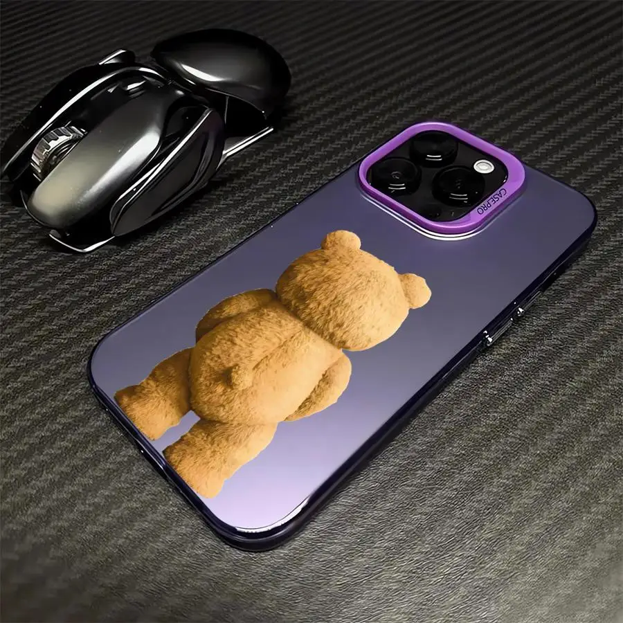 Funda trasera de oso de peluche para teléfono Apple iPhone 15 16 Plus 14 Pro 13 X XS Max 12 Pro 11 Pro Max XR 13 Pro Max, funda de lujo - imagen 3