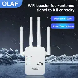 Repetidor WiFi de doble banda 300 Mbps con WPS