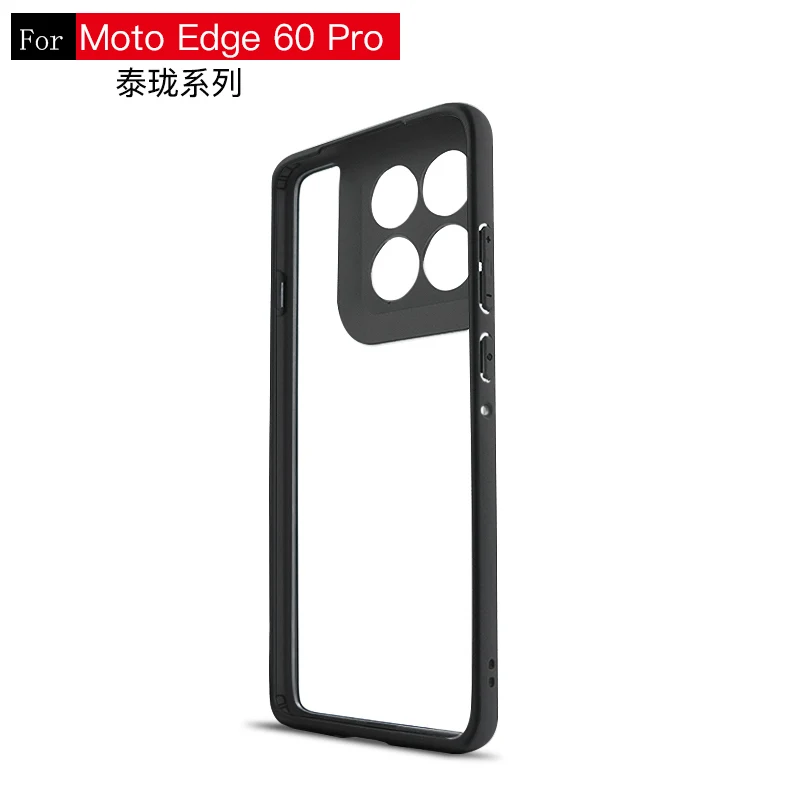 Funda de teléfono hueca con borde negro para Motorola Edge 60 Pro, Funda transparente para Moto Edge 60 Pro, Funda trasera чехол - imagen 4