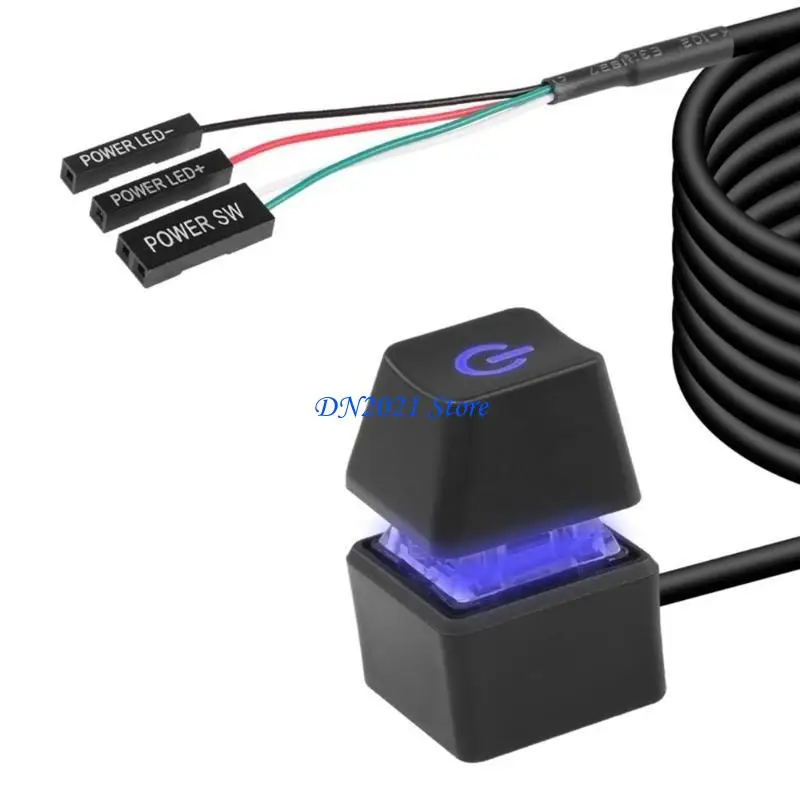 F3KE Internet Cafe Desktop Botón encendido Cambia extensión con luces LED colordul para computadora base placa - imagen 4