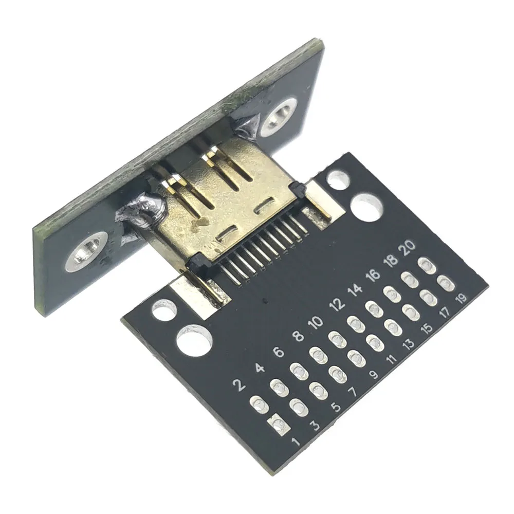 Placa de prueba hembra Compatible con HDMI, con orificio de fijación de tornillo, puerto de conector de 19 pines y 19P con placa de prueba PCB, tipo A, 1 Uds. - imagen 5