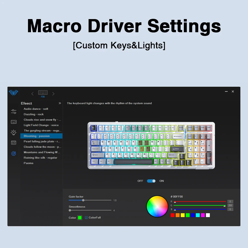 Aula F99 Teclado mecánico para juegos tres modos 2,4g inalámbrico Bluetooth con cable intercambio en caliente junta PBT RGB para PC portátil Gamer 99 teclas - imagen 3