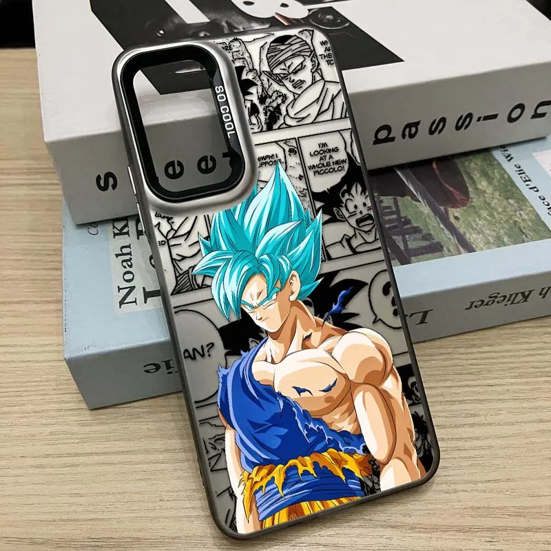 D-Dragon Ball Art Goku Saiyan para Redmi Note 14 13 12 11 10 9 8 Pro Plus funda de teléfono plateada colorida - imagen 4