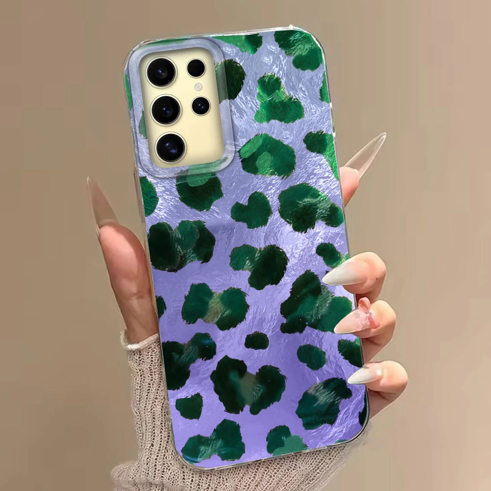 Funda de teléfono para mujer con estampado de leopardo rosa y verde para Samsung Galaxy S25 Edge S24 S23 S22 S21 S20 FE Plus Ultra Shell TPU - imagen 5