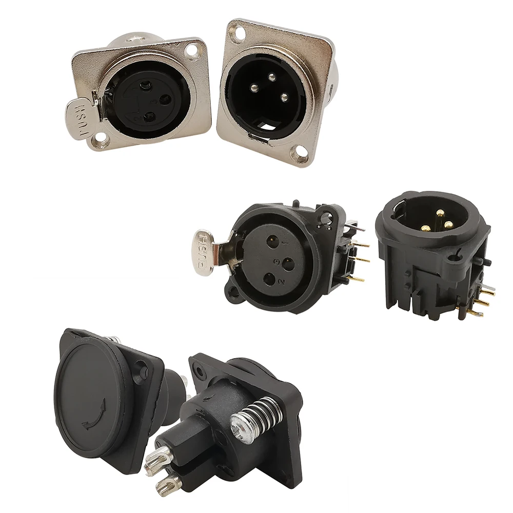 Conector XLR de 2 piezas, de 3 pines conector macho, conector hembra para montaje en Panel, adaptador de altavoz de Audio - imagen 5