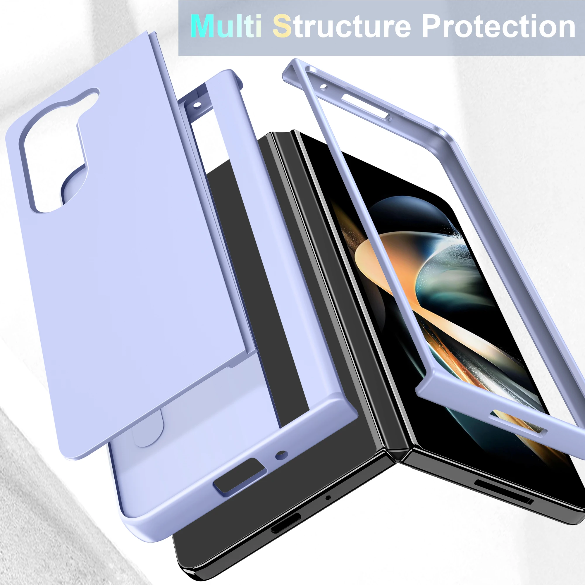 Para Samsung Galaxy Z Fold 7 6 5 4 3 Fold7 Fold6 Fold5 Fold4 Fold3 5G soporte de PC duro plegable anticaída cubierta de protección completa - imagen 4