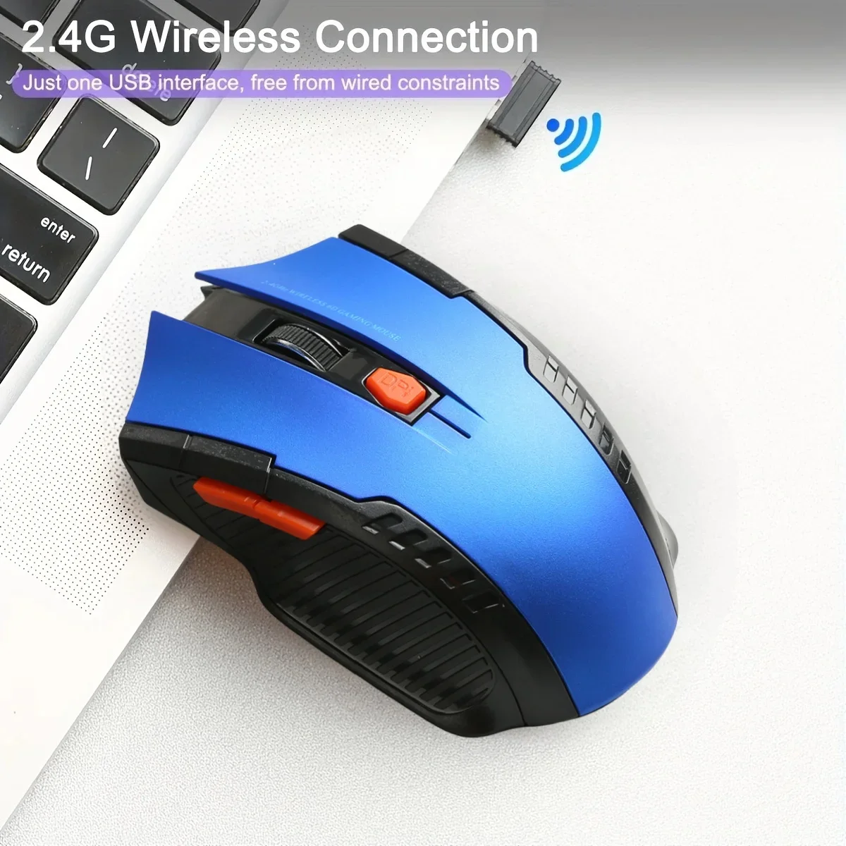 Ratón óptico inalámbrico de 2,4 GHz con receptor USB Gamer 1600DPI ratón de 6 botones para ordenador portátil accesorios ratón Gamer