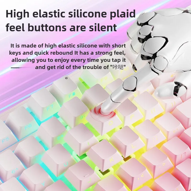 Teclado inalámbrico V102, batería grande con perilla de panel numérico, teclado de membrana de sensación mecánica para soporte de MAC/Windows de oficina - imagen 3