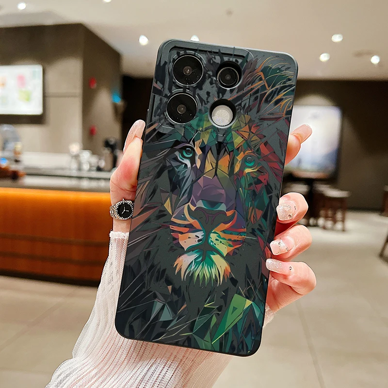 Funda de teléfono con diseño de León colorido para Xiaomi Redmi Note 13 12 Pro Plus 5G 12S 11S 11 10S 10 Redmi 12 4G 13C, funda suave a prueba de golpes