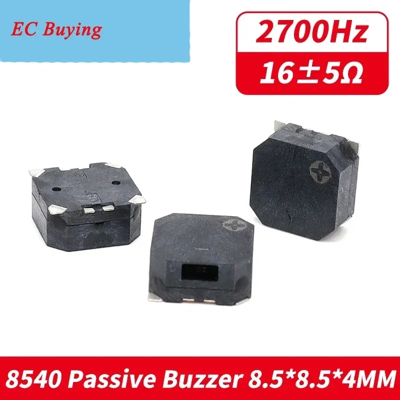 10 uds/1 ud SMD 8540 zumbador componente acústico 8,5*8,5*4MM SMD 2700Hz zumbador pasivo electromagnético SMD-8540
