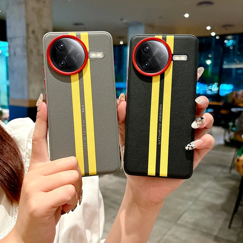 Para Xiaomi POCO F7 Pro funda de lujo de cuero PU Racetrack funda protectora trasera para Xiaomi POCO F7 Ultra F7Pro carcasa de teléfono - imagen 2