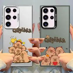 Funda de teléfono suave para Samsung Galaxy S24 FE S25 S23 S22 Note 20 Ultra S21 S20 Plus Caypabara Happy Cute