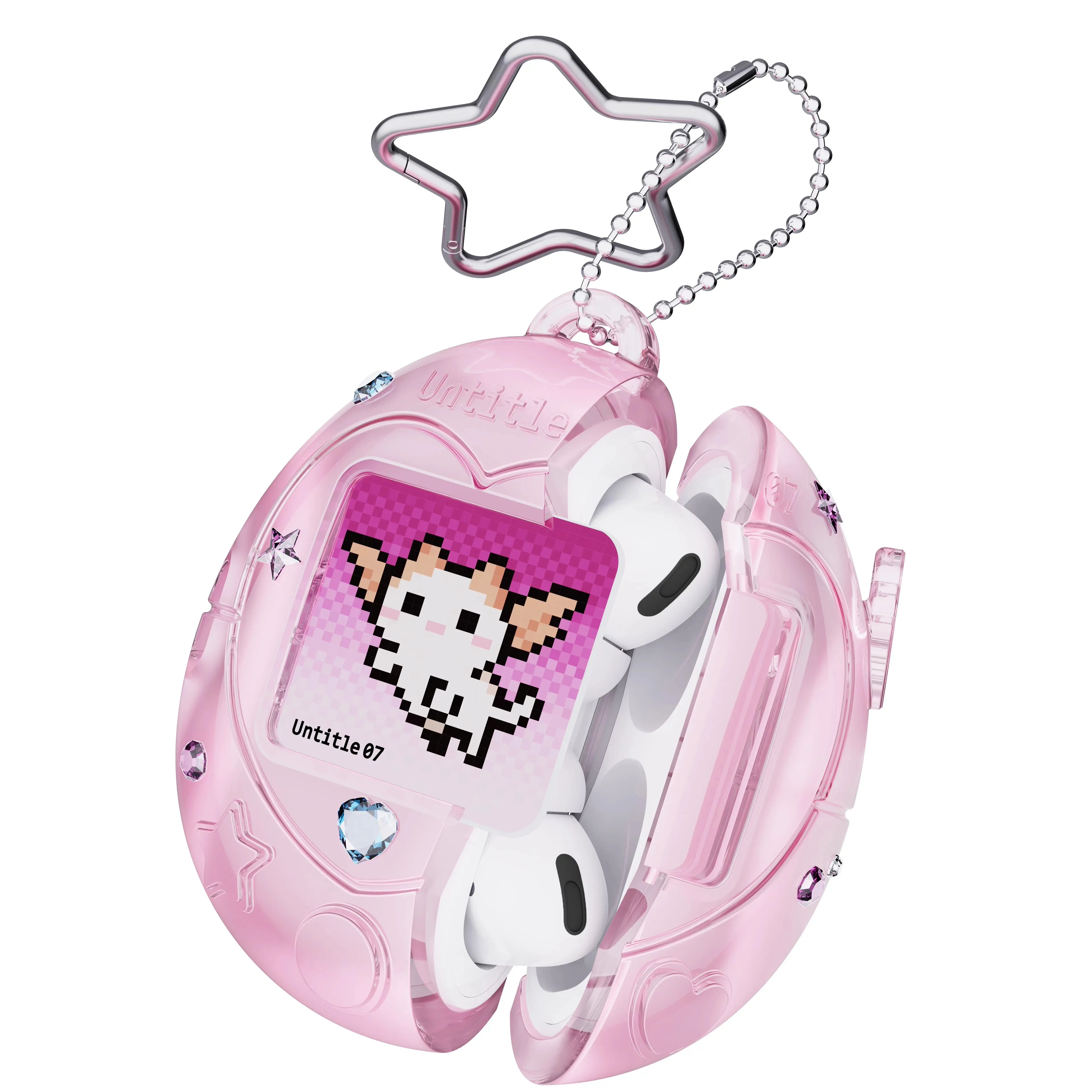 Funda para auriculares Original Untitle07 Cat, funda protectora Y2K personalizada rosa transparente para airpodspro1/2, funda airpods4 - imagen 4