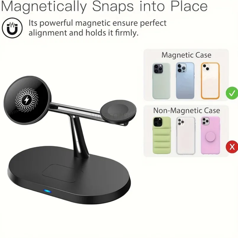 Estación de carga de cargador inalámbrico magnético 3 en 1 súper rápida 30W para Samsung Galaxy S25 S24 Watch 7 6 5 4 3 2 Active 1 2 auriculares - imagen 3