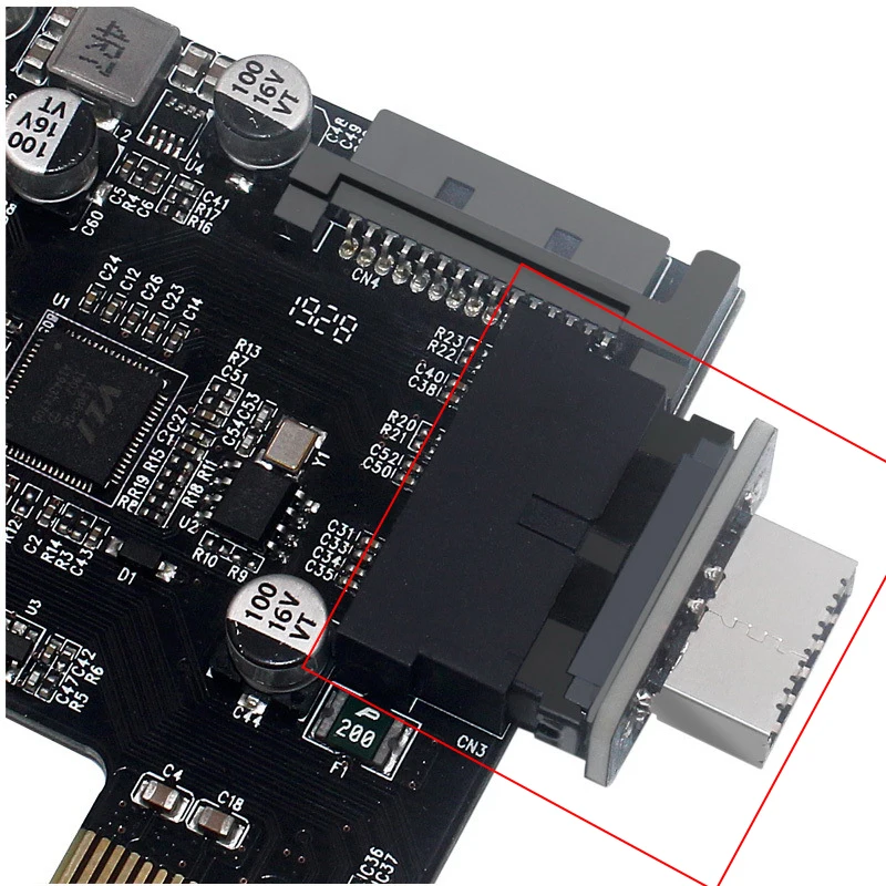 Adaptador de Panel frontal USB tipo E hembra a USB 3,0 adaptador macho de 19 pines divisor de cabezal Vertical interno para placa base tipo C - imagen 4