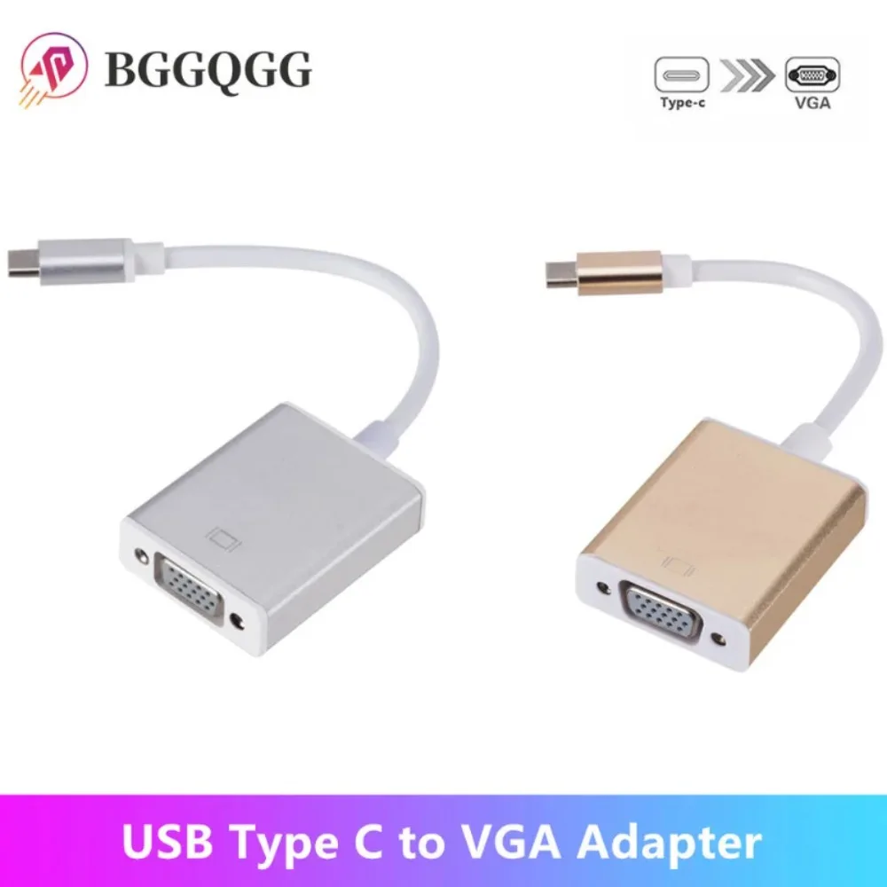 Adaptador USBC a VGA USB 3,1 tipo C, Cable convertidor VGA macho a hembra 1080P FHD para Macbook, 12 pulgadas, Chromebook Pixel Lumia 950XL