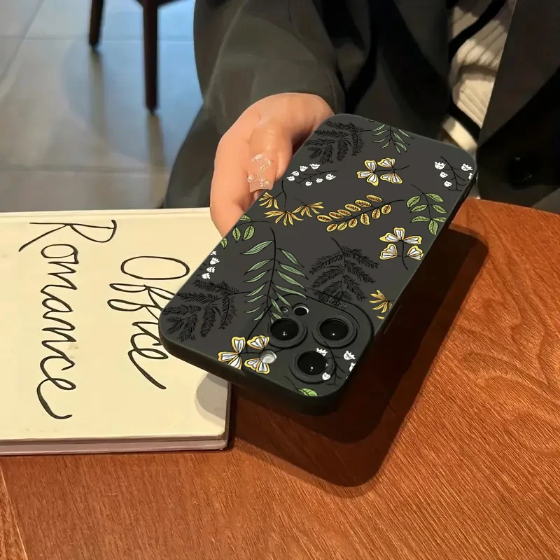 Funda de teléfono de silicona con plantas abstractas para Samsung Galaxy S24, S23 Ultra, S22 Plus, S21 FE, A14, A15, A34, A54, A33, A53, cubierta a prueba de golpes - imagen 4