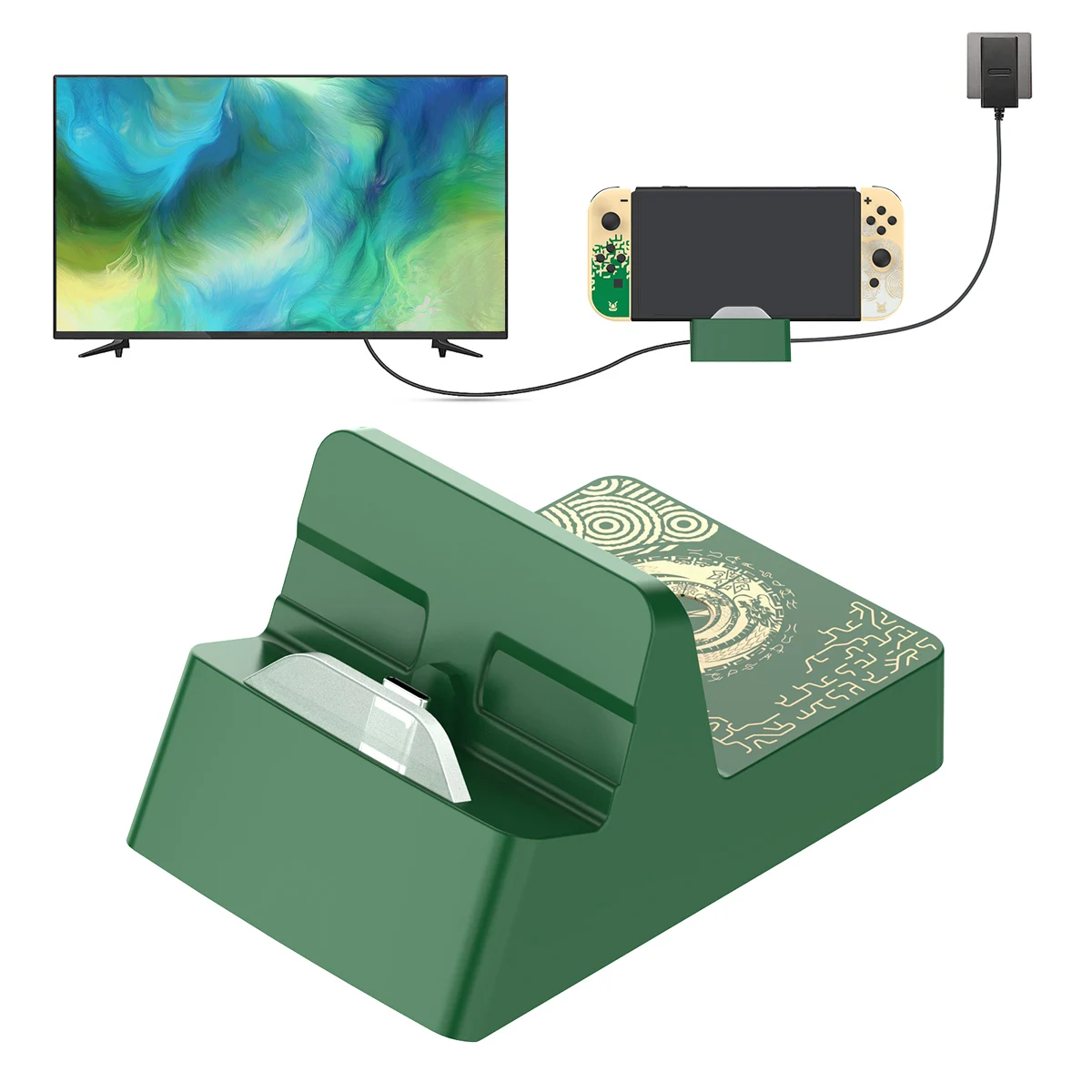 Interruptor de estación de acoplamiento de TV, interruptor de TV portátil OLED, reemplazo de estación de acoplamiento para interruptor con puerto HDMI USB 3,0 - imagen 3