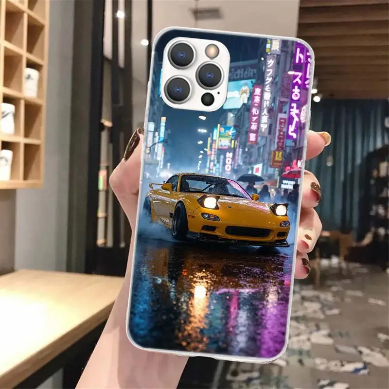 JDM Car RX7 Cool Silicon Call Phone Case para iPhone 11 12 Mini 13 Pro X XS Max XR 7 8 Plus 6 6S 5 5S SE 2020 - imagen 2