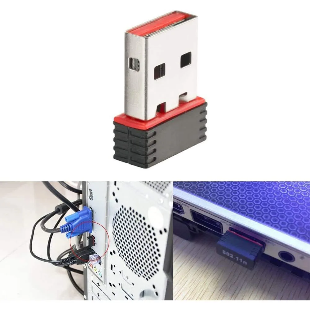 Adaptador WiFi USB RTL8188 de 150Mbps para Raspberry Pi, adaptador de tarjeta de red inalámbrica Dongle WiFi para ordenador portátil de escritorio Windows - imagen 2