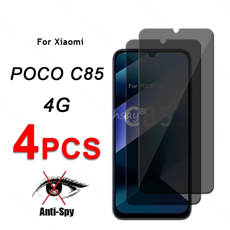 Vidrio de pantalla de privacidad para Xiaomi POCO C85 vidrio protector antiespía pantalla POCO C85 vidrio templado POCO C85 película templada