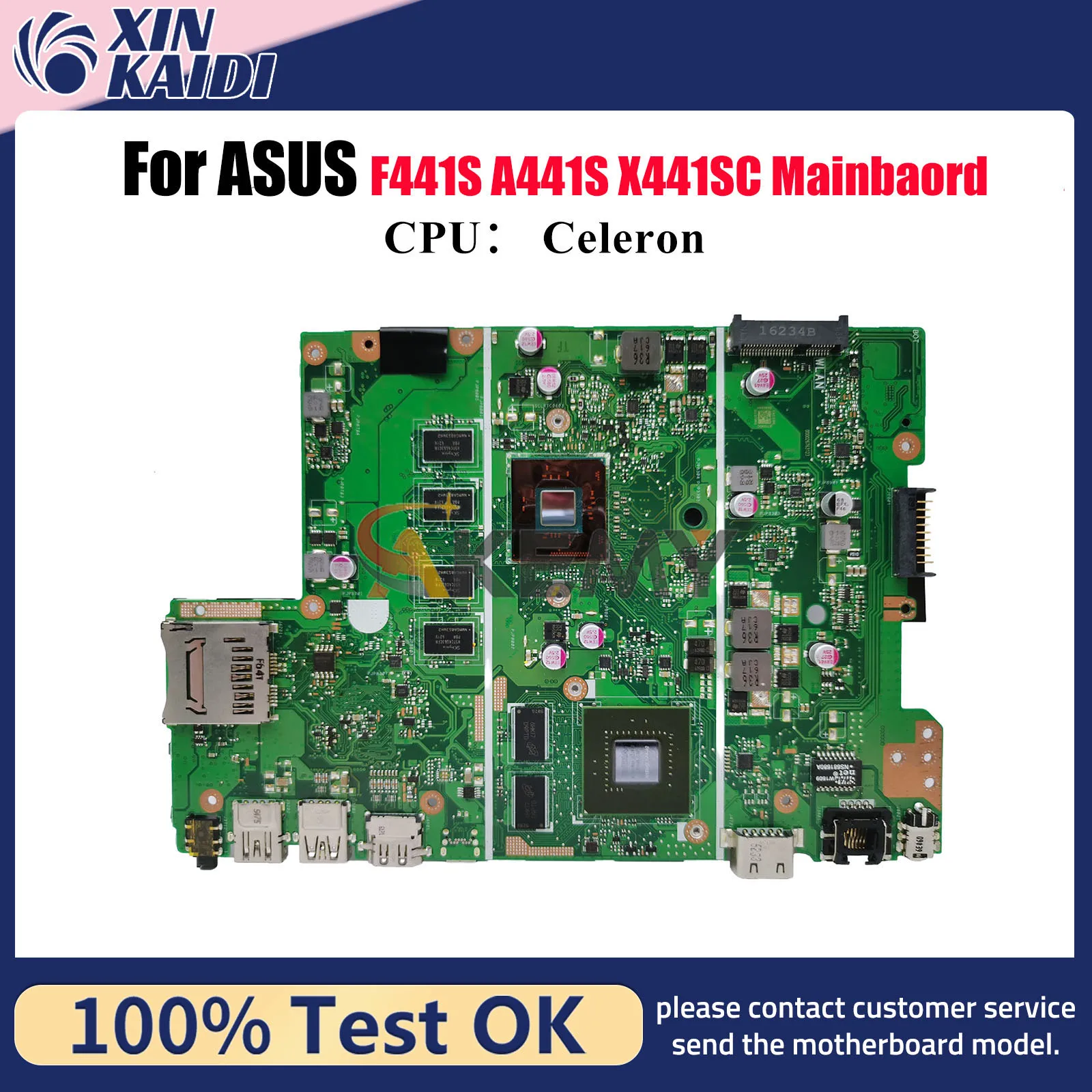 Placa base para ordenador portátil X441SC para ASUS VivoBook X441S F441S A441S X441SC placa base para portátil con CPU Celeron 100% pruebas OK envío rápido