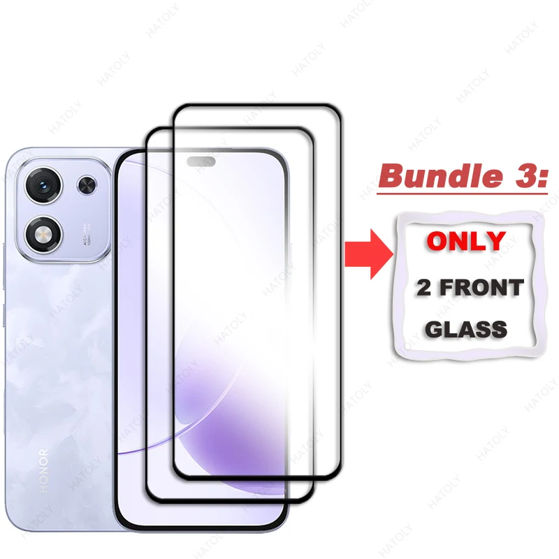 Vidrio templado para Honor X70i Protector de pantalla de vidrio para Honor X70i 5G vidrio borde negro película protectora Protector de lente de cámara - imagen 4
