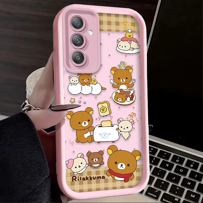 Funda bonita de oso Rilakkuma para Samsung Galaxy A05 A05S A54 A34 A24 A14 A53 A33 A23 A13 A52 A52S A32 A22 A12 A71 A51 A31 funda blanda - imagen 5