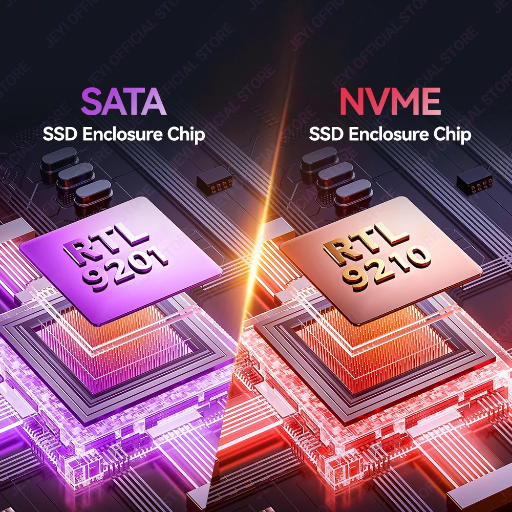 Caja de aluminio JEYI M.2 SSD - Modo dual NVMe/SATA | USB 3.2 Gen2 10 Gbps | 2230/2242/2260/2280 Soporte de tamaño completo | UASP/TRIM - imagen 3