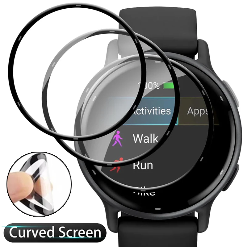 Películas protectoras suaves y flexibles para Garmin VivoActive 6, Protector de pantalla, Protector de cubierta completa para Garmin VivoActive6
