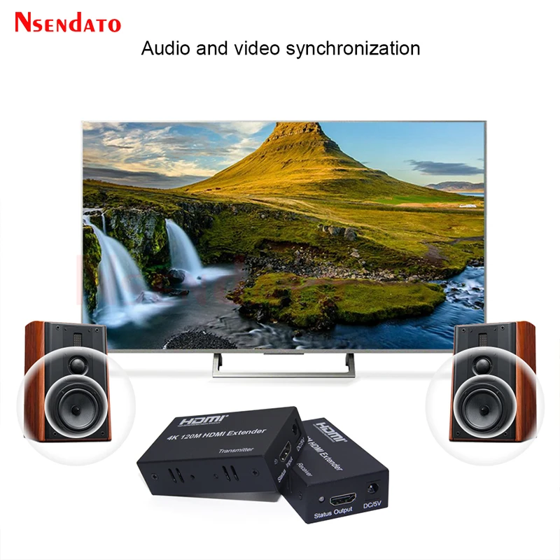 Extensor HDMI 4K 120M sobre Cat6 RJ45 HDMI kit transmisor y receptor de vídeo extensor para PS4 EDID TV reproductor de DVD Monitor de PC