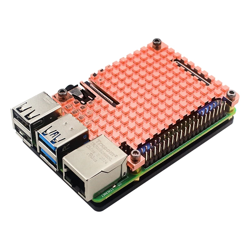 Raspberry Pi 4 disipador de calor de cobre placa de caja de cobre de enfriamiento pasivo 4mm para Raspberry Pi 4B - imagen 4