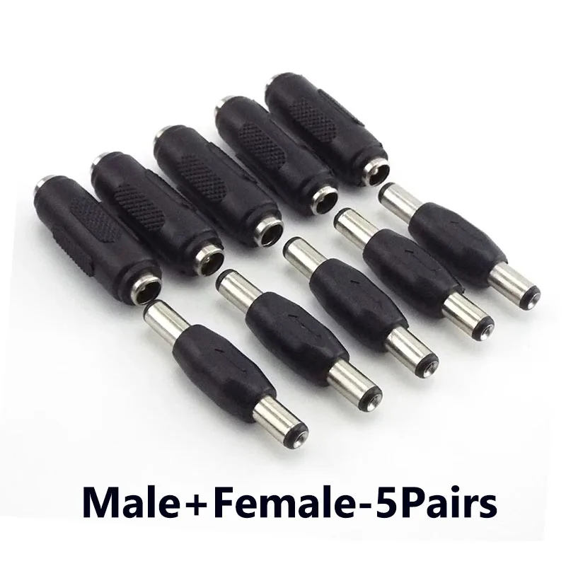 Adaptador de conector de alimentación macho a hembra, 5,5x2,1mm, CC, enchufe, barril de 12V/24V para cámara de seguridad CCTV, tira LED - imagen 3