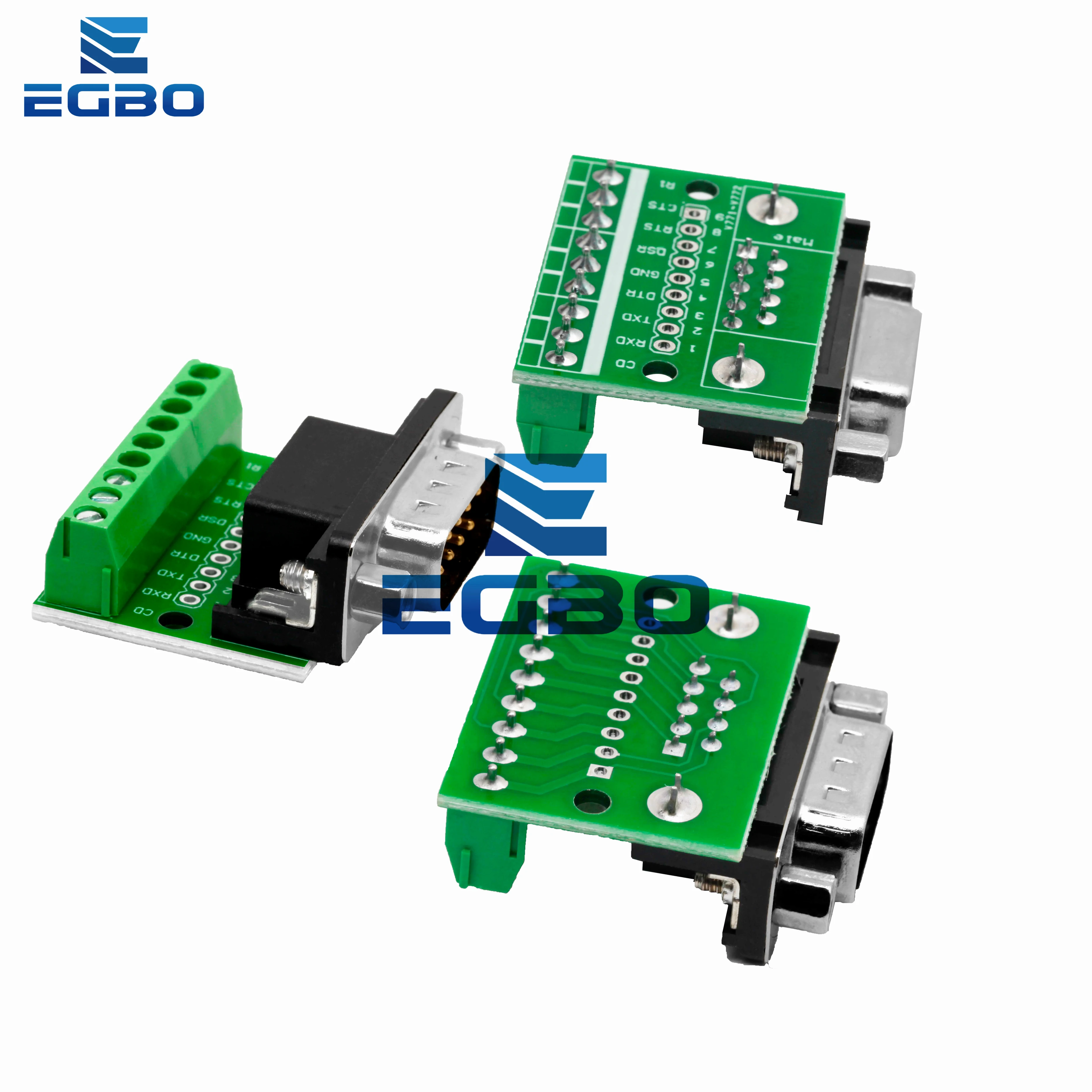 Conectores sin soldadura de 9 pines DB9 RS232 Serial a Terminal hembra macho adaptador conector placa de ruptura - imagen 3